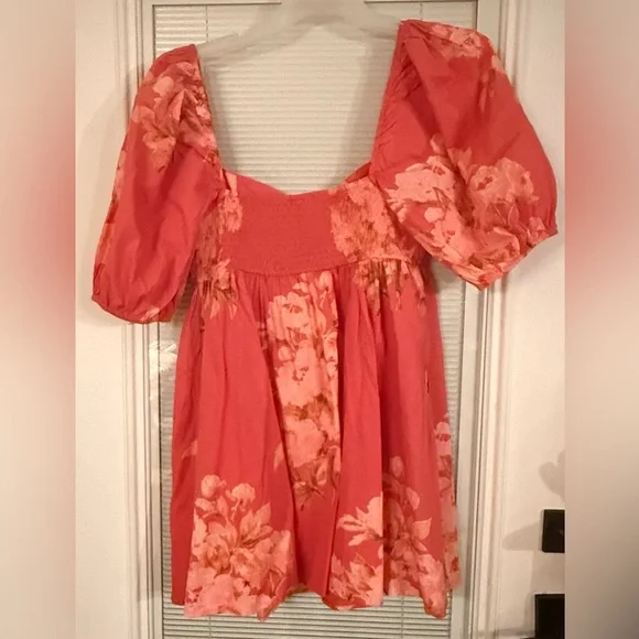 NWT FREE PEOPLE Peony Baby Doll Boho Mini Dress in Femme Combo LARGE $148 - Picture 3 of 4